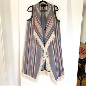 NWT - BCBGMaxAzria Multicolored Vest w/ Fringe
